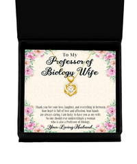 Professor of Biology Wife Heart Knot Gold Necklace No One Should Underestimate A Woman Who Is Also A Professor of Biology