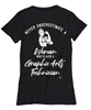 Graphic Arts Technician T-shirt Never Underestimate A Woman Who Is Also A Graphic Arts Tech Womens T-Shirt Black