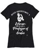 Professor of Arabic T-shirt Never Underestimate A Woman Who Is Also A Professor of Arabic Womens T-Shirt Black