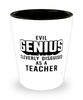 Funny Teacher Shot Glass Evil Genius Cleverly Disguised As A Teacher