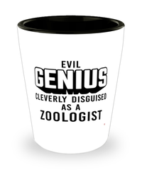 Funny Zoologist Shot Glass Evil Genius Cleverly Disguised As A Zoologist