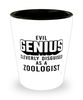 Funny Zoologist Shot Glass Evil Genius Cleverly Disguised As A Zoologist
