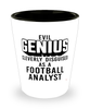 Funny Football Analyst Shot Glass Evil Genius Cleverly Disguised As A Football Analyst