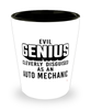 Funny Auto Mechanic Shot Glass Evil Genius Cleverly Disguised As An Auto Mechanic