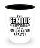 Funny Foreign Affairs Analyst Shot Glass Evil Genius Cleverly Disguised As A Foreign Affairs Analyst