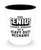 Funny Heavy Duty Mechanic Shot Glass Evil Genius Cleverly Disguised As A Heavy Duty Mechanic