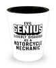 Funny Motorcycle Mechanic Shot Glass Evil Genius Cleverly Disguised As A Motorcycle Mechanic