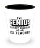 Funny ESL Teacher Shot Glass Evil Genius Cleverly Disguised As An ESL Teacher