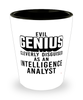 Funny Intelligence Analyst Shot Glass Evil Genius Cleverly Disguised As An Intelligence Analyst