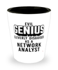 Funny Network Analyst Shot Glass Evil Genius Cleverly Disguised As A Network Analyst