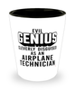 Funny Airplane Technician Shot Glass Evil Genius Cleverly Disguised As An Airplane Technician