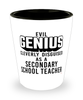 Funny Secondary School Teacher Shot Glass Evil Genius Cleverly Disguised As A Secondary School Teacher