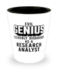 Funny Research Analyst Shot Glass Evil Genius Cleverly Disguised As A Research Analyst