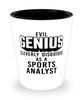 Funny Sports Analyst Shot Glass Evil Genius Cleverly Disguised As A Sports Analyst