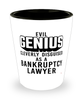 Funny Bankruptcy Lawyer Shot Glass Evil Genius Cleverly Disguised As A Bankruptcy Lawyer