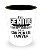 Funny Corporate Lawyer Shot Glass Evil Genius Cleverly Disguised As A Corporate Lawyer