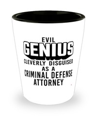 Funny Criminal Defense Attorney Shot Glass Evil Genius Cleverly Disguised As A Criminal Defense Attorney