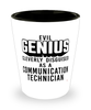 Funny Communication Technician Shot Glass Evil Genius Cleverly Disguised As A Communication Technician