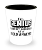 Funny Yield Analyst Shot Glass Evil Genius Cleverly Disguised As A Yield Analyst