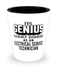 Funny Electrical Service Technician Shot Glass Evil Genius Cleverly Disguised As An Electrical Service Technician
