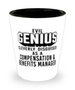Funny Compensation Benefits Manager Shot Glass Evil Genius Cleverly Disguised As A Compensation and Benefits Manager