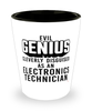 Funny Electronics Technician Shot Glass Evil Genius Cleverly Disguised As An Electronics Technician