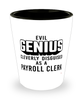 Funny Payroll Clerk Shot Glass Evil Genius Cleverly Disguised As A Payroll Clerk