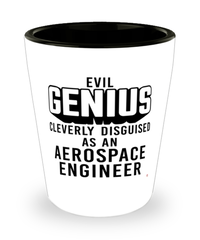 Funny Aerospace Engineer Shot Glass Evil Genius Cleverly Disguised As An Aerospace Engineer