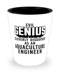 Funny Aquaculture Engineer Shot Glass Evil Genius Cleverly Disguised As An Aquaculture Engineer