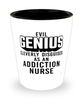 Funny Addiction Nurse Shot Glass Evil Genius Cleverly Disguised As An Addiction Nurse