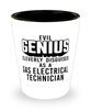 Funny Gas Electrical Technician Shot Glass Evil Genius Cleverly Disguised As A Gas Electrical Technician