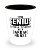 Funny Cardiac Nurse Shot Glass Evil Genius Cleverly Disguised As A Cardiac Nurse