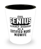 Funny Certified Nurse Midwife Shot Glass Evil Genius Cleverly Disguised As A Certified Nurse Midwife