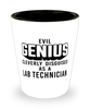 Funny Lab Technician Shot Glass Evil Genius Cleverly Disguised As A Lab Technician