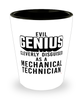 Funny Mechanical Technician Shot Glass Evil Genius Cleverly Disguised As A Mechanical Technician