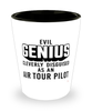 Funny Air Tour Pilot Shot Glass Evil Genius Cleverly Disguised As An Air Tour Pilot