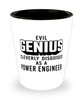 Funny Power Engineer Shot Glass Evil Genius Cleverly Disguised As A Power Engineer