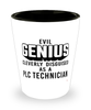 Funny PLC Technician Shot Glass Evil Genius Cleverly Disguised As A PLC Technician