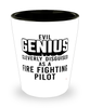 Funny Fire Fighting Pilot Shot Glass Evil Genius Cleverly Disguised As A Fire Fighting Pilot