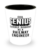 Funny Railway Engineer Shot Glass Evil Genius Cleverly Disguised As A Railway Engineer