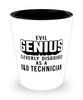 Funny R&D Technician Shot Glass Evil Genius Cleverly Disguised As A R&D Technician
