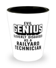 Funny Railyard Technician Shot Glass Evil Genius Cleverly Disguised As A Railyard Technician