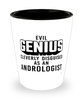 Funny Andrologist Shot Glass Evil Genius Cleverly Disguised As An Andrologist