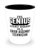 Funny Senior Assembly Technician Shot Glass Evil Genius Cleverly Disguised As A Senior Assembly Technician