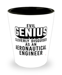 Funny Aeronautical Engineer Shot Glass Evil Genius Cleverly Disguised As An Aeronautical Engineer