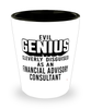 Funny Financial Advisory Consultant Shot Glass Evil Genius Cleverly Disguised As A Financial Advisory Consultant