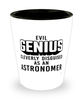 Funny Astronomer Shot Glass Evil Genius Cleverly Disguised As An Astronomer