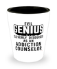 Funny Addiction Counselor Shot Glass Evil Genius Cleverly Disguised As An Addiction Counselor