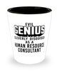 Funny Human Resource Consultant Shot Glass Evil Genius Cleverly Disguised As A Human Resource Consultant