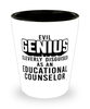 Funny Educational Counselor Shot Glass Evil Genius Cleverly Disguised As An Educational Counselor